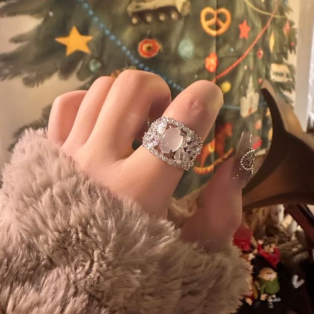 Jael-Gemstone Rhinestone Open Ring