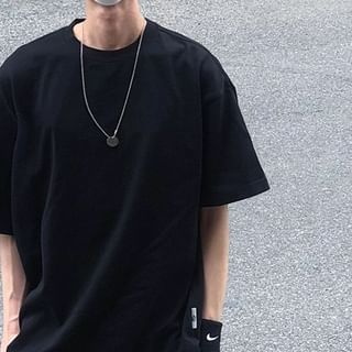 YERGO-Short-Sleeve Crew Neck Plain T-Shirt