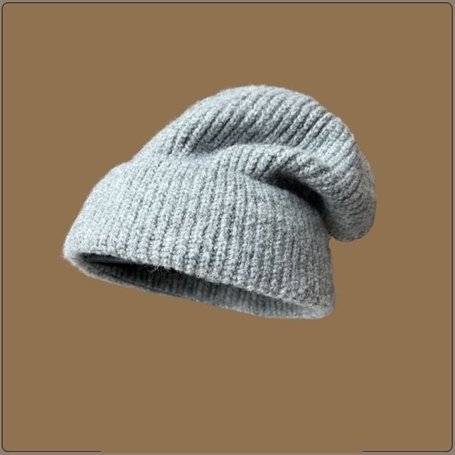 4-4 STUDIO-Plain Ribbed Beanie