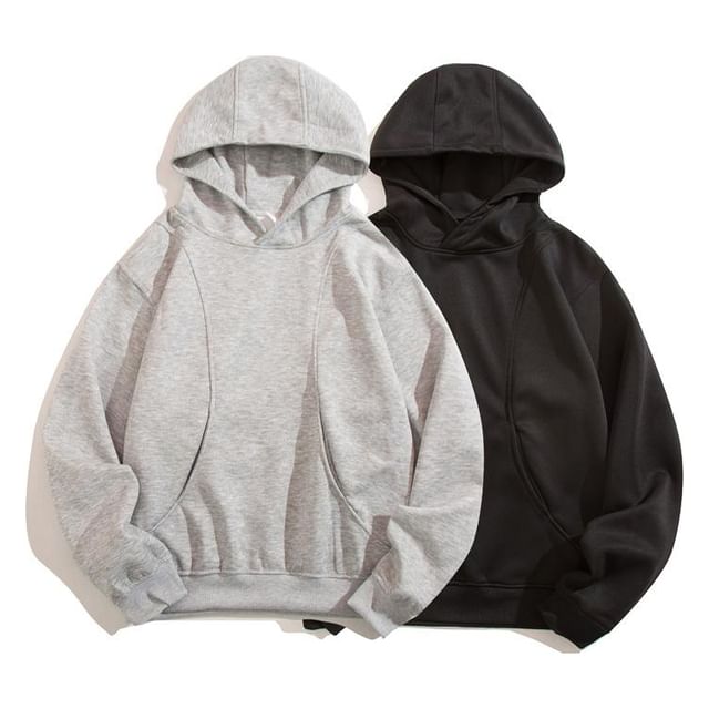 Yelmenor-Round Neck Plain Oversized Hoodie