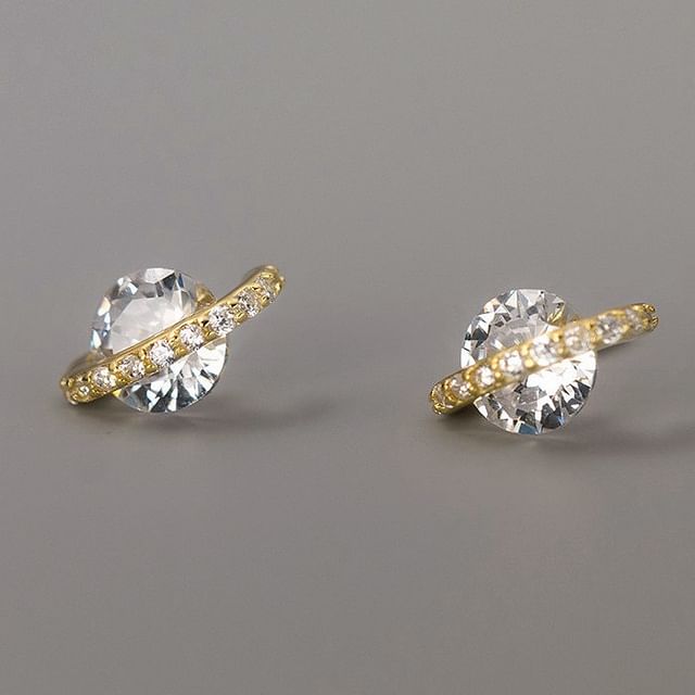 A-ROCH-S925 Sterling Silver Rhinestone Stud Earring