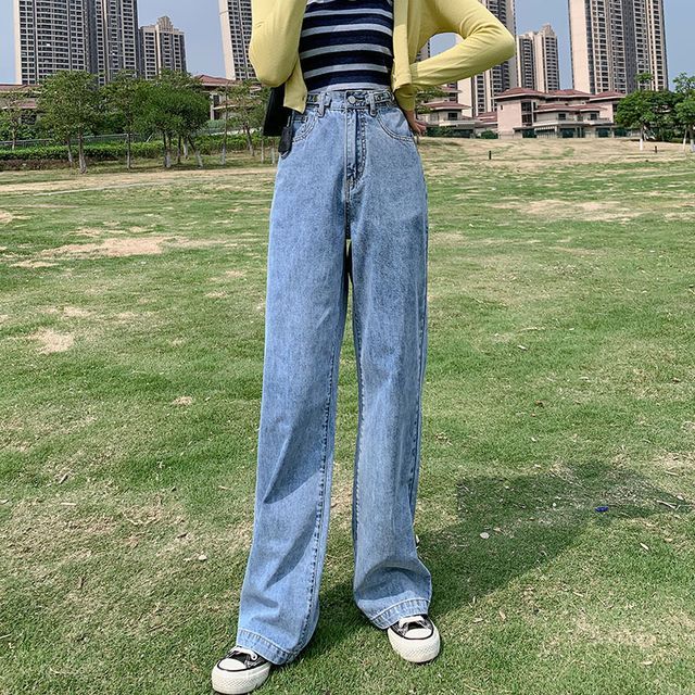 Denimot-High Waist Loose Fit Jeans