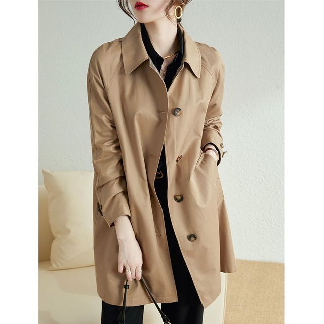 Supernova-Plain Single-Breasted Trench Jacket