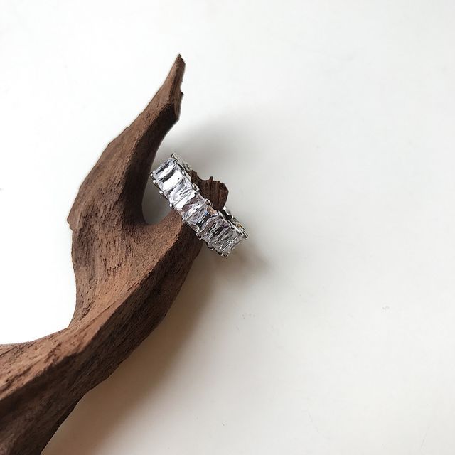 Forainer-925 Sterling Silver Rhinestone Ring