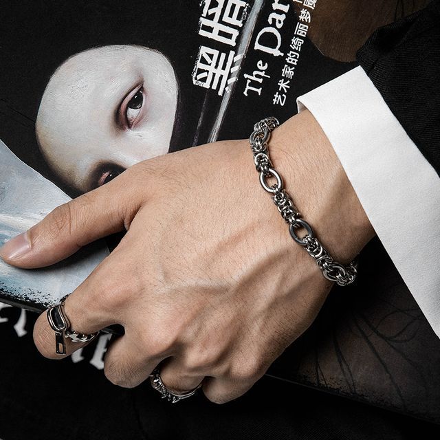 Black Degree-Chunky Stainless Steel Bracelet