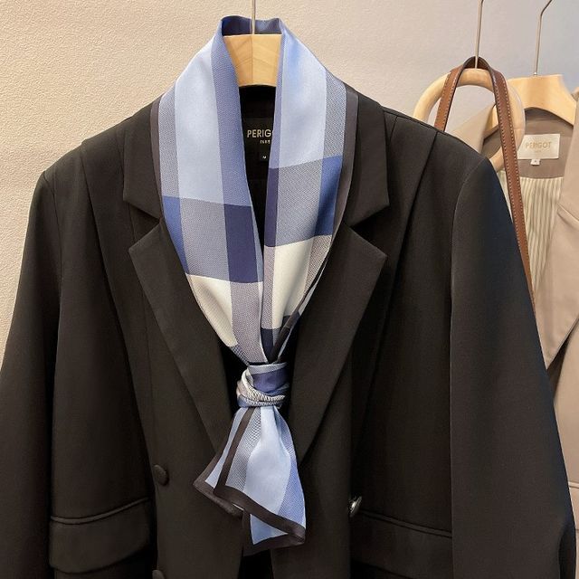 Combon-Plaid Silk Scarf