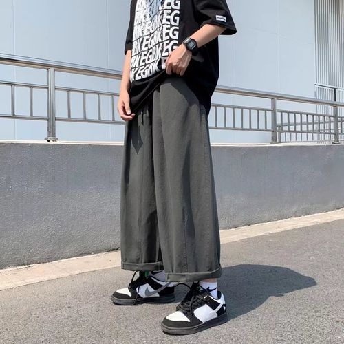 YERGO - Mid Rise Plain Cropped Wide Leg Pants