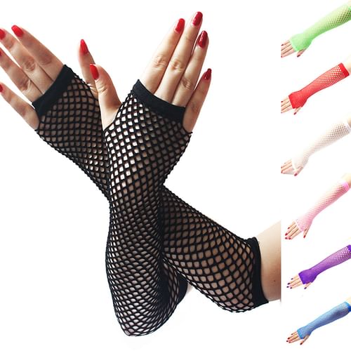 Happo - Fishnet Fingerless Gloves