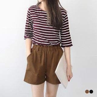 frill waist shorts
