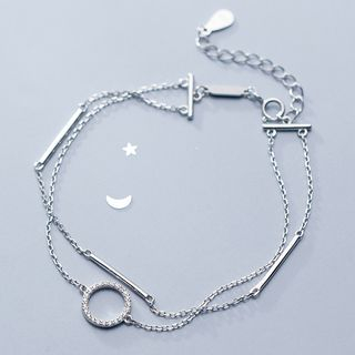A-ROCH-925 Sterling Silver Layered Bracelet