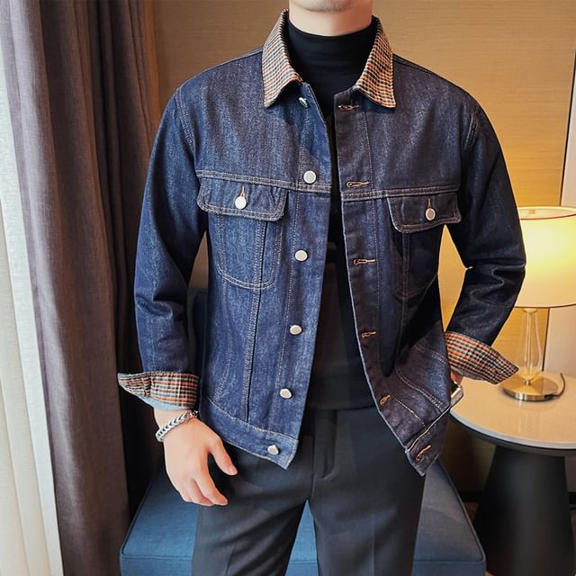 Denim jacket outlet tan collar