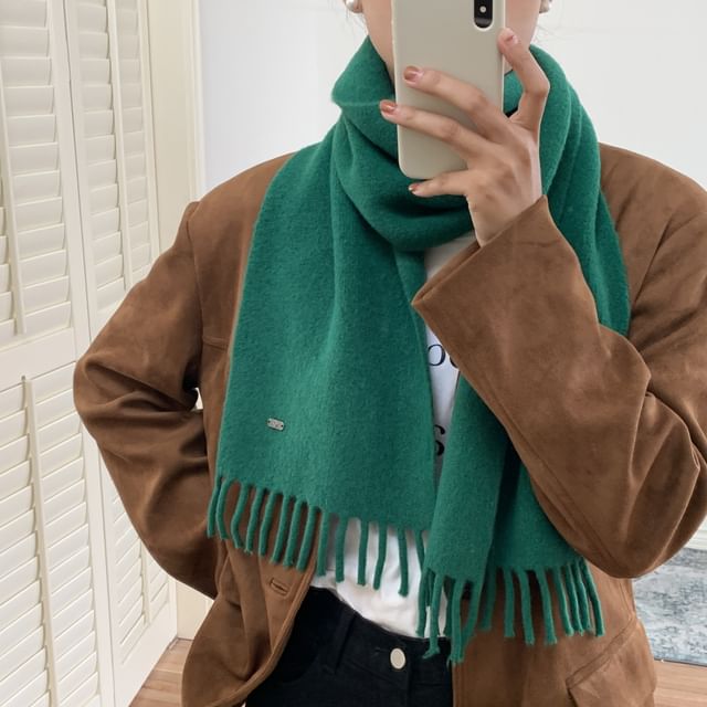 Raconteur-Plain Fringed Scarf