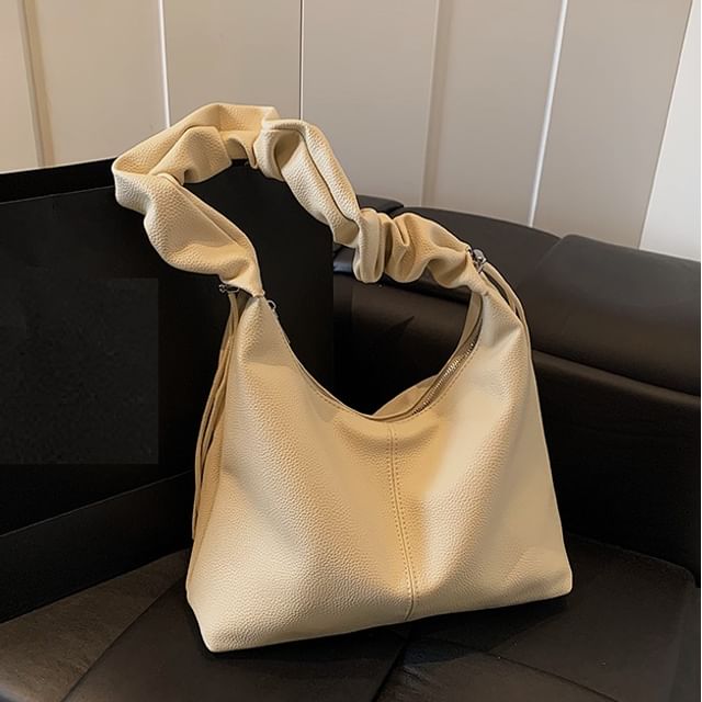 Skyglow-Panel Faux Leather Tote Bag
