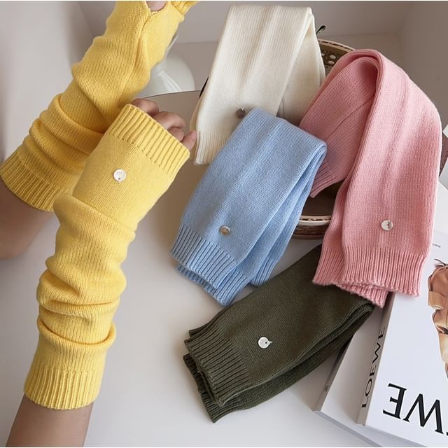 Porstina-Plain Knit Arm Sleeves