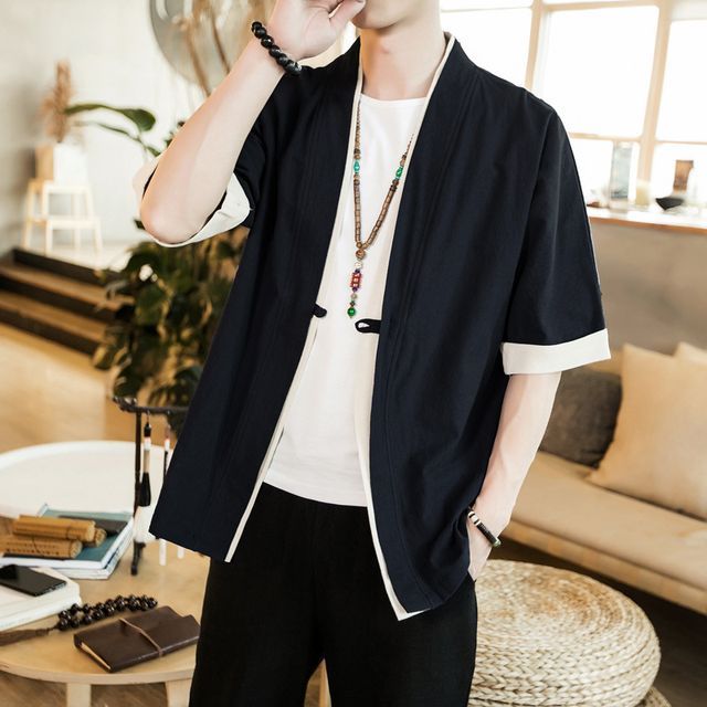Traditional Chinese Short-Sleeve Open 