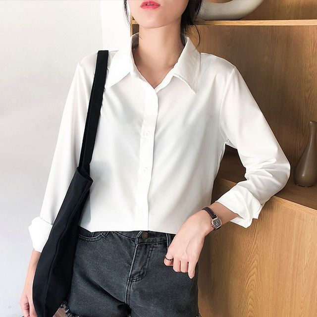 HYAKU - Long-Sleeve Chiffon Shirt | YesStyle