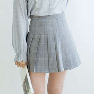 Bonbon - Plaid Pleated Skirt | YesStyle