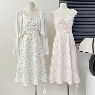 Lemongrass Sleeveless Floral-Print Midi Dress