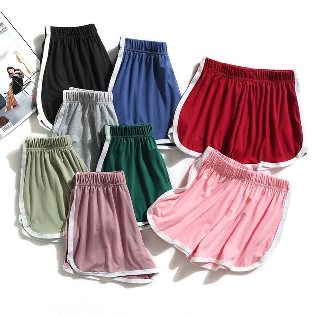 Hevnir-Elastic Waist Contrast Trim Sweat Shorts