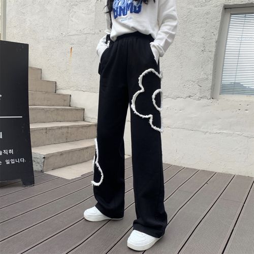 High Rise Drawstring-Cuff Sweatpants