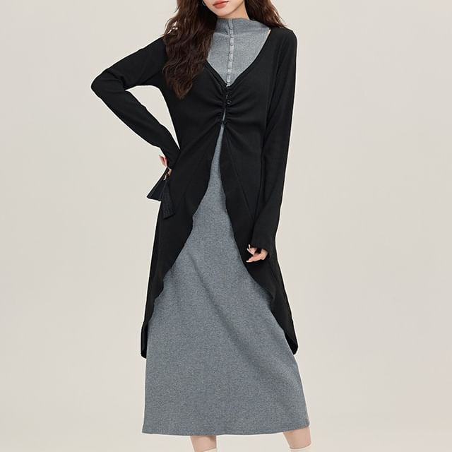 open lace back dress Glazed Cherry Cardigan & Skirt Set