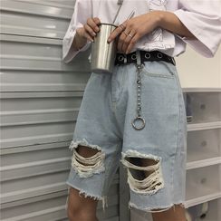 INStudio(インスタジオ) - リップドデニムショーツ INStudio(インスタジオ) - リップドデニムショーツ