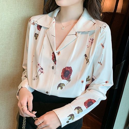 long floral blouse