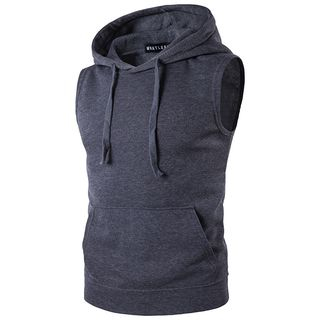 purple sleeveless hoodie
