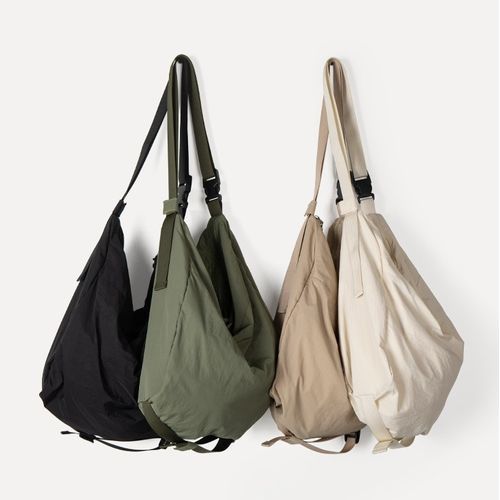 Plain Buckle Nylon Tote Bag