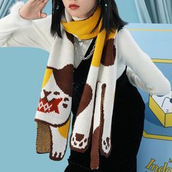 Nibby - Cat Print Knit Scarf Nibby - Cat Print Knit Scarf