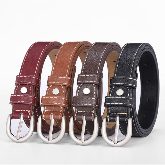 Kinoxslone-Faux Leather Thin Belt