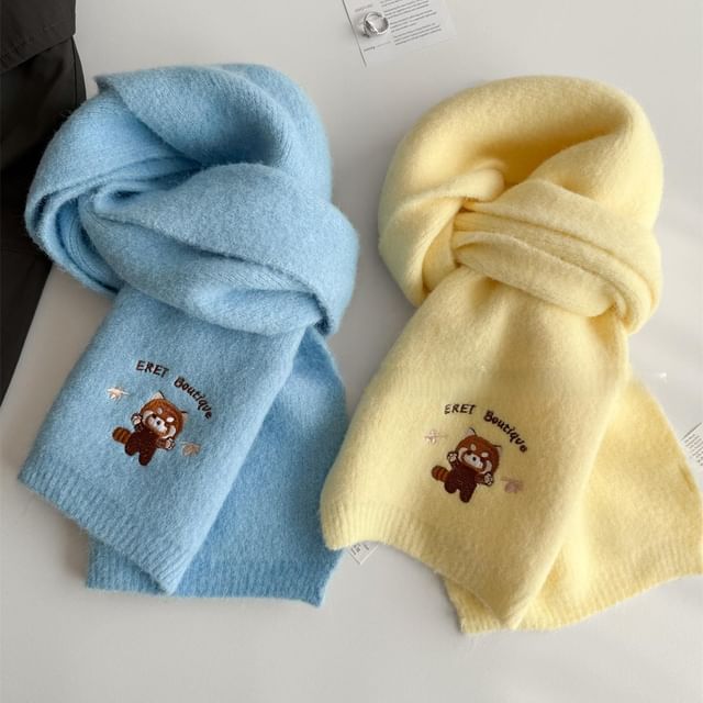 Combon-Cartoon Embroidered Knit Scarf