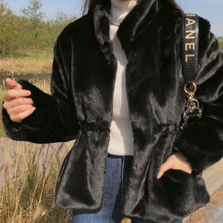 fur waist jacket