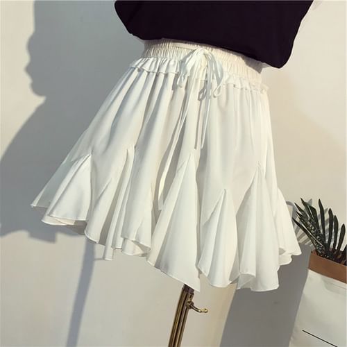 A line outlet chiffon mini skirt