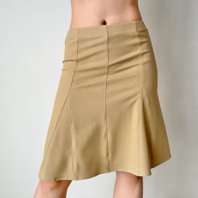 Sinora-High Rise Plain Mini A-Line Skirt