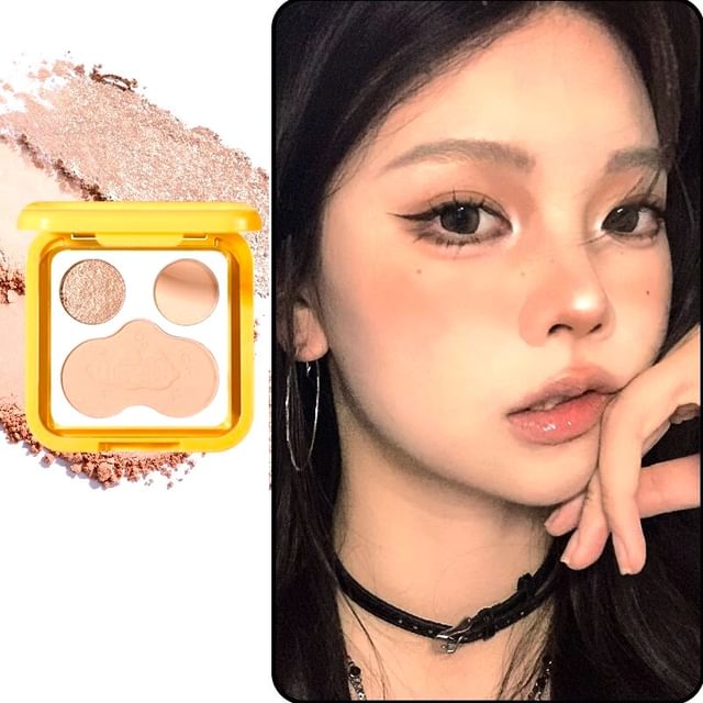 xixi-A Flip Eye Shadow Blush Palette - 2 Melon Bean