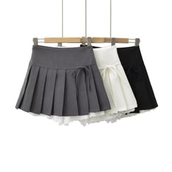TDNZSEL Women's Sleeveless Pleated Mini Dress - High Waist A-Line Jumper Skirt With Side Zipper - View #3