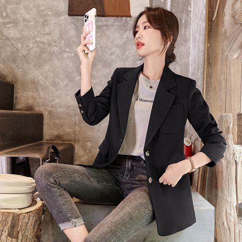 Fashion Korean Women Pant Suit Sets Single Button Blazer And Pants