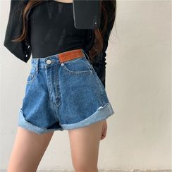 Allizzwell - High-Waist Denim Shorts Allizzwell - High-Waist Denim Shorts