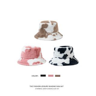 Hat Society - Cow Print Fluffy Bucket Hat