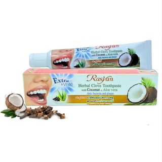 Rasyan - Extra White Herbal Clove Toothpaste with Coconut & Aloe Vera Mini