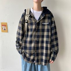 Alvicio - Plaid Hooded Shirt Alvicio - Plaid Hooded Shirt