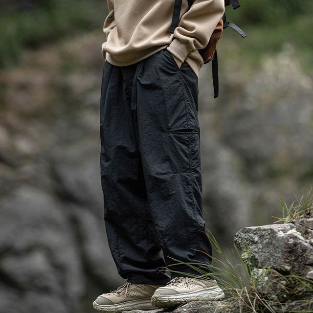 Really Point-High Waist Plain Harem Cargo Pants