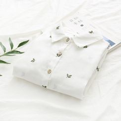Aigan - Leaf Print Shirt