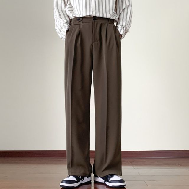 GuDayz - High Waist Loose Fit Dress Pants | YesStyle