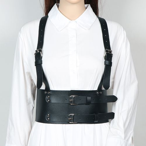 Faux Leather Suspender Cincher Belt