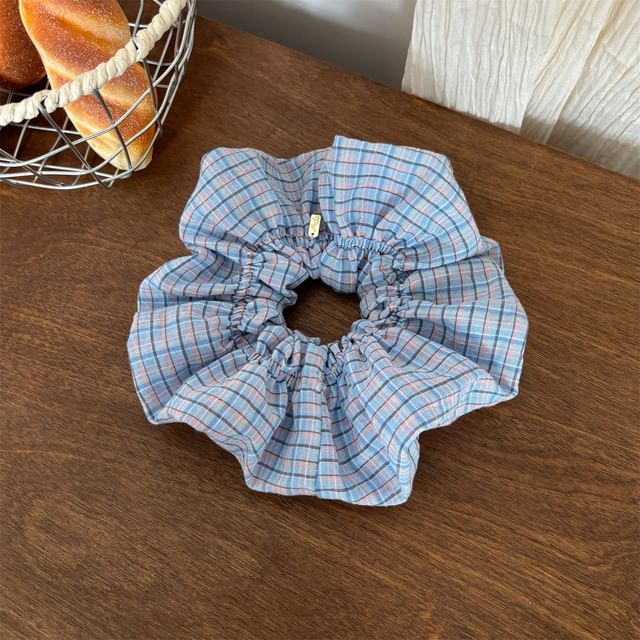 Allyrinta-Plaid Fabric Scrunchie