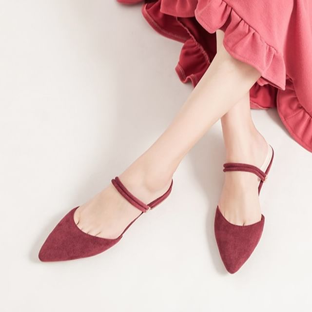 Gordong-Plain Low Heel Slide Sandals