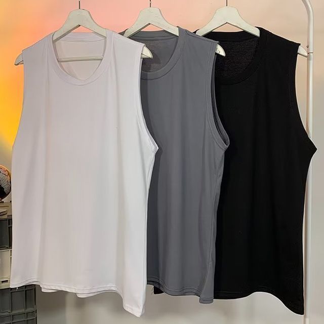 Urtishia-Sleeveless Plain Tank Top