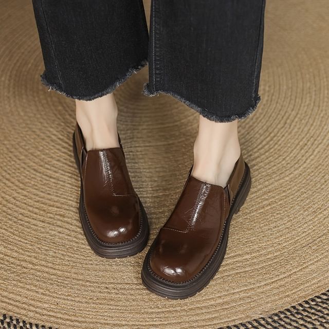 Cinnabelle-Platform Faux Leather Slip Ons